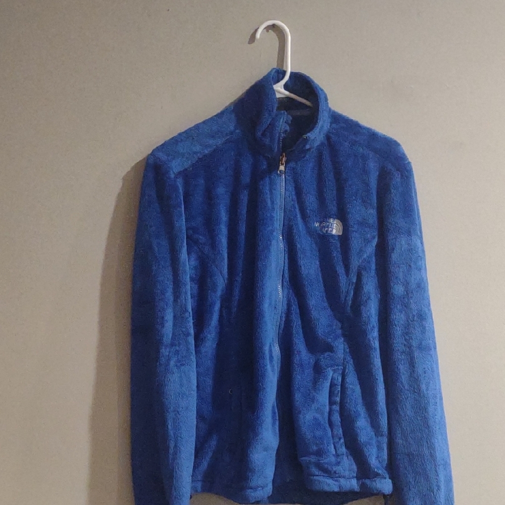 The North Face Women's XL/P Royal Blue Zip Up‎ Fuzzy Fleece Jacket